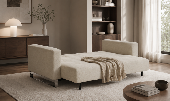 Innovation Living Cassius 2-Seater Fabric Sofa Bed with Ottoman