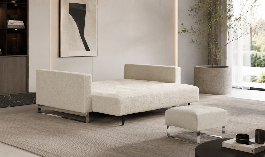 Innovation Living Cassius 2-Seater Fabric Sofa Bed with Ottoman