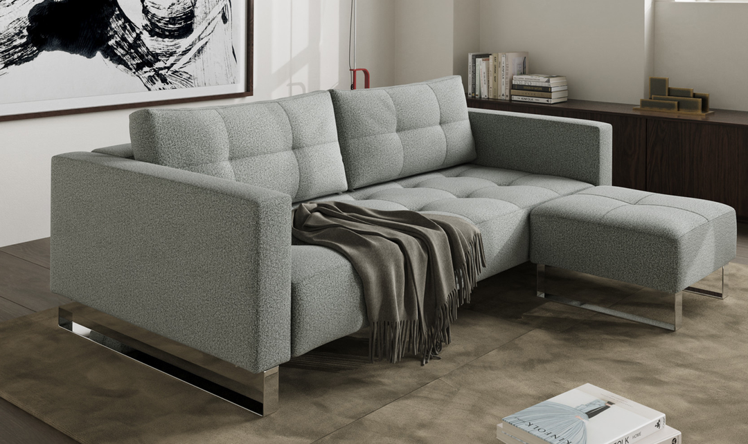 Innovation Living Cassius 2-Seater Fabric Sofa Bed with Ottoman