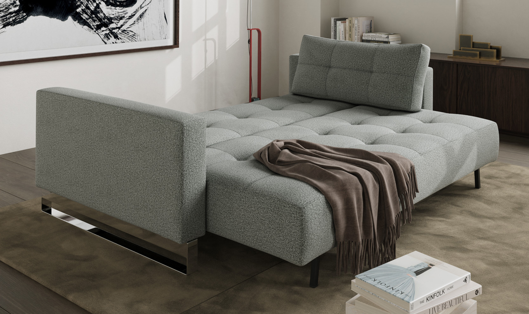 Innovation Living Cassius 2-Seater Fabric Sofa Bed with Ottoman
