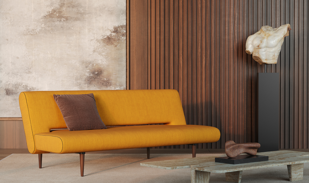 Innovation Living Unfurl Fabric Sleeper Sofa with Dark Wood Legs-Jennifer Furniture
