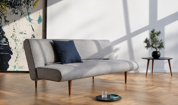 Innovation Living Unfurl Fabric Sleeper Sofa with Dark Wood Legs-Jennifer Furniture