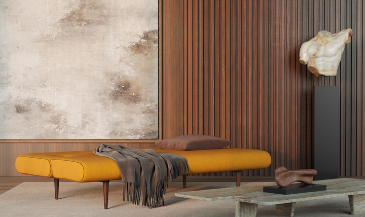Innovation Living Unfurl Fabric Sleeper Sofa with Dark Wood Legs-Jennifer Furniture