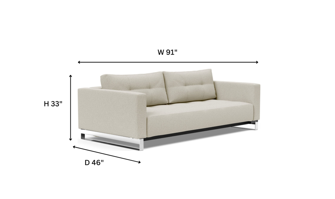 Innovation Living Cassius 2-Seater Fabric Sofa Bed with Ottoman