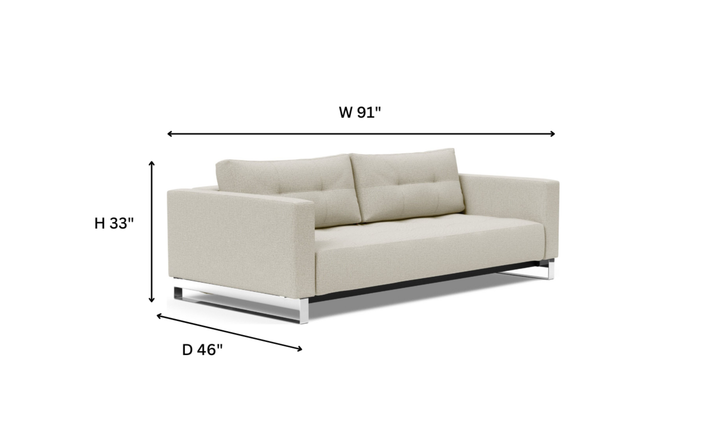 Innovation Living Cassius 2-Seater Fabric Sofa Bed with Ottoman