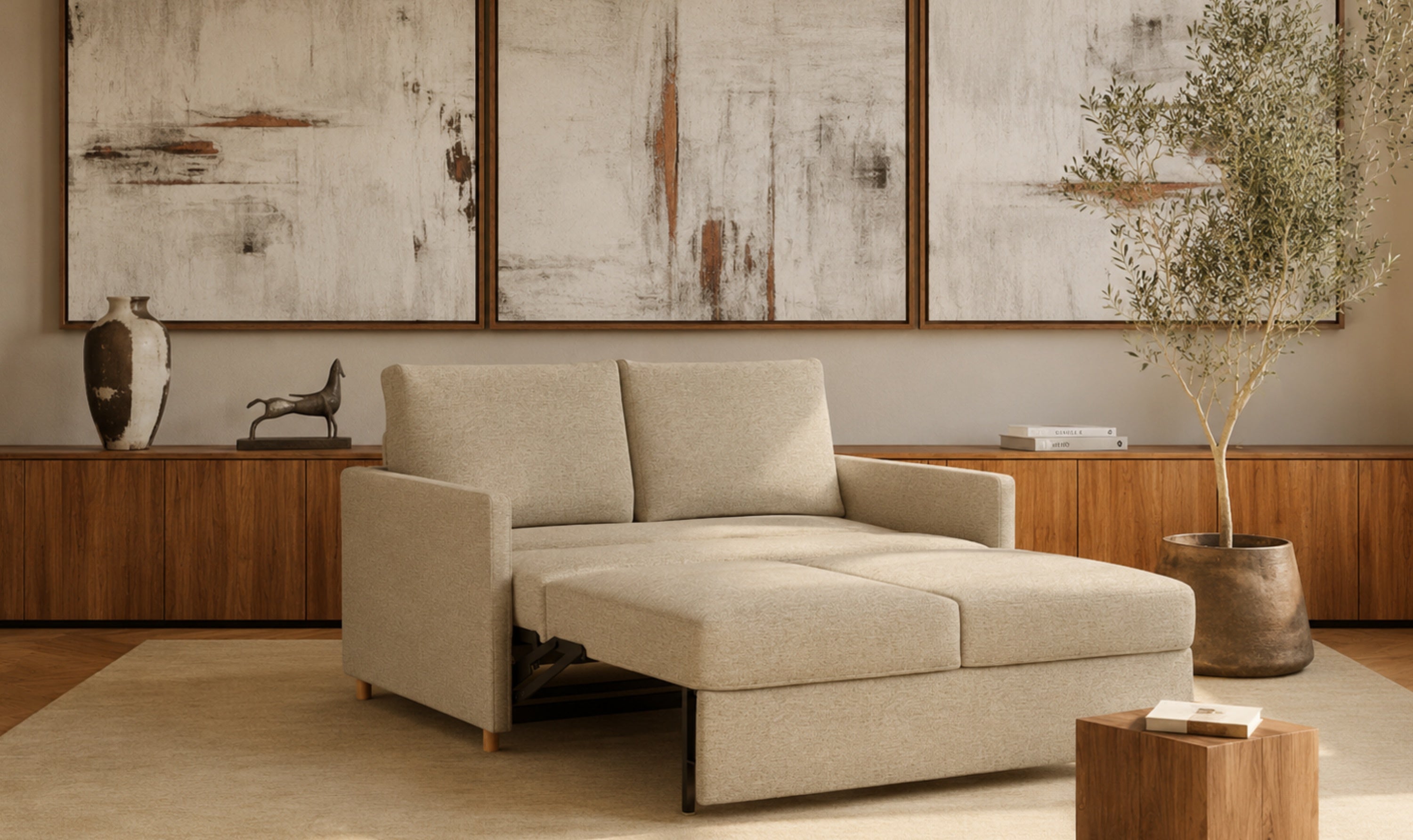 Innovation Living Neah Fabric 2-Seater Full-Sized Sleeper Sofa