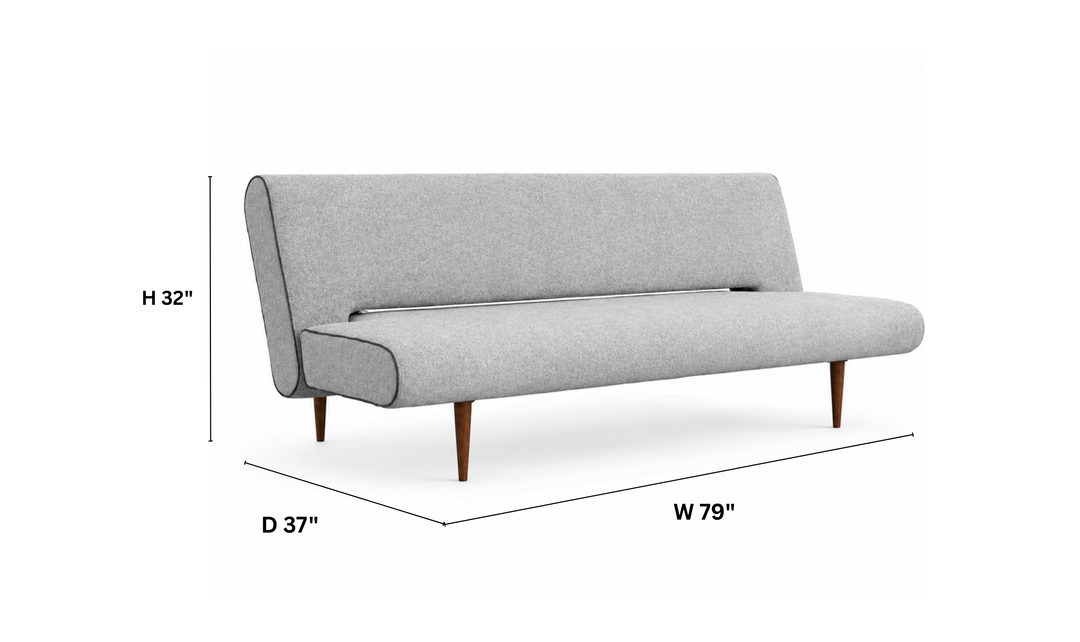 Innovation Living Unfurl Fabric Sleeper Sofa with Dark Wood Legs