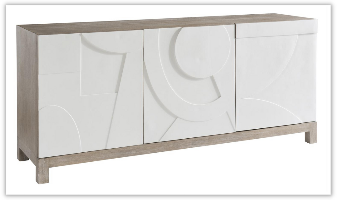 Interiors Brindisi 3-Door Buffet with Cabinets in White