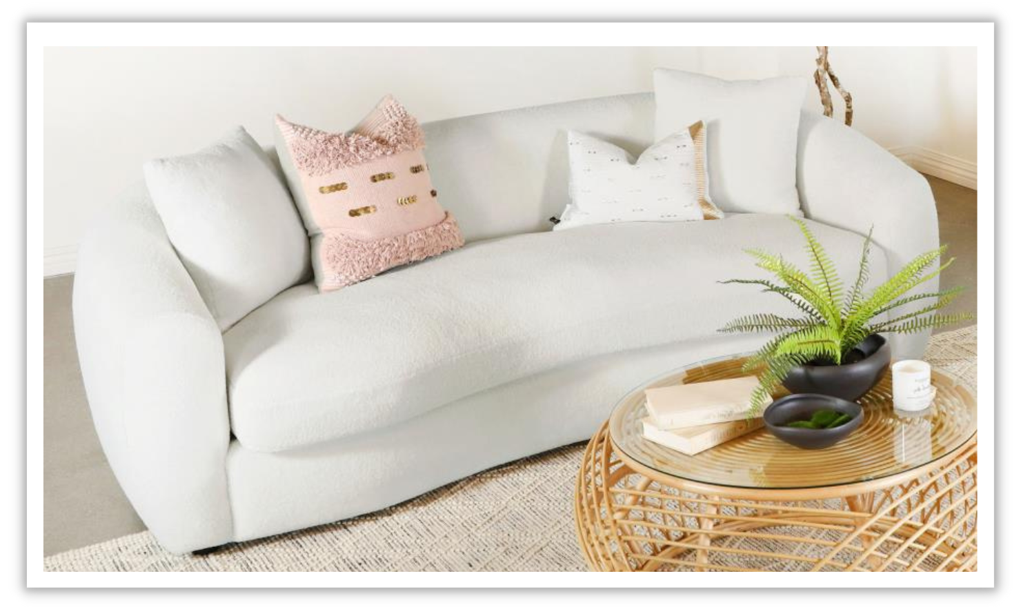 Isabella Living Room Set in White