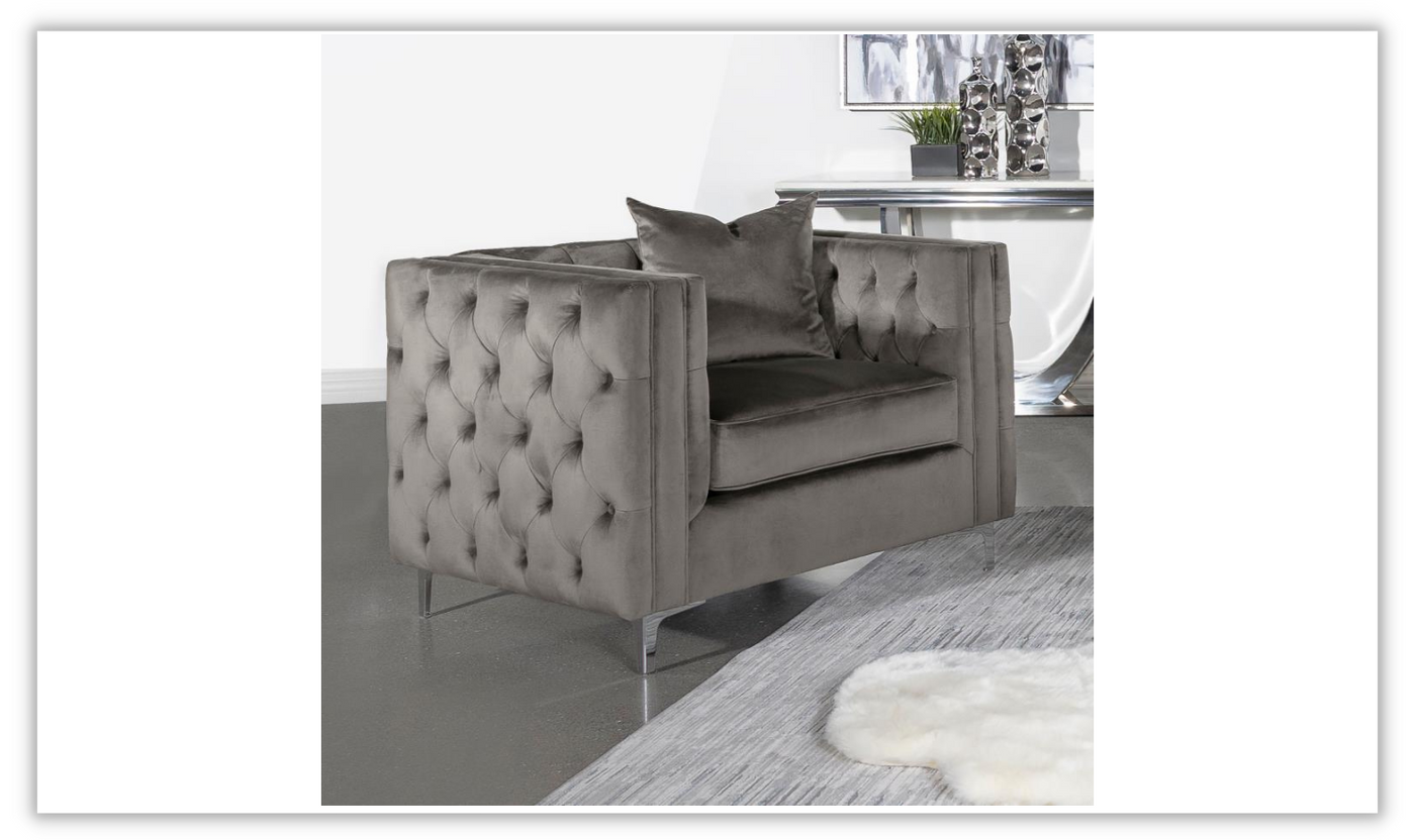 Phoebe Living Room Set In Brown