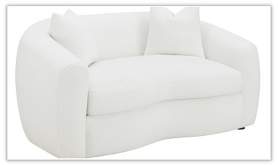 Isabella White Fabric Tight Back Loveseat