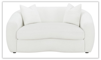 Isabella White Fabric Tight Back Loveseat