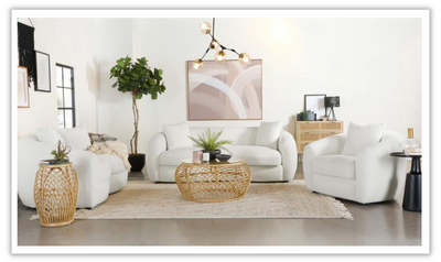 Isabella Living Room Set in White