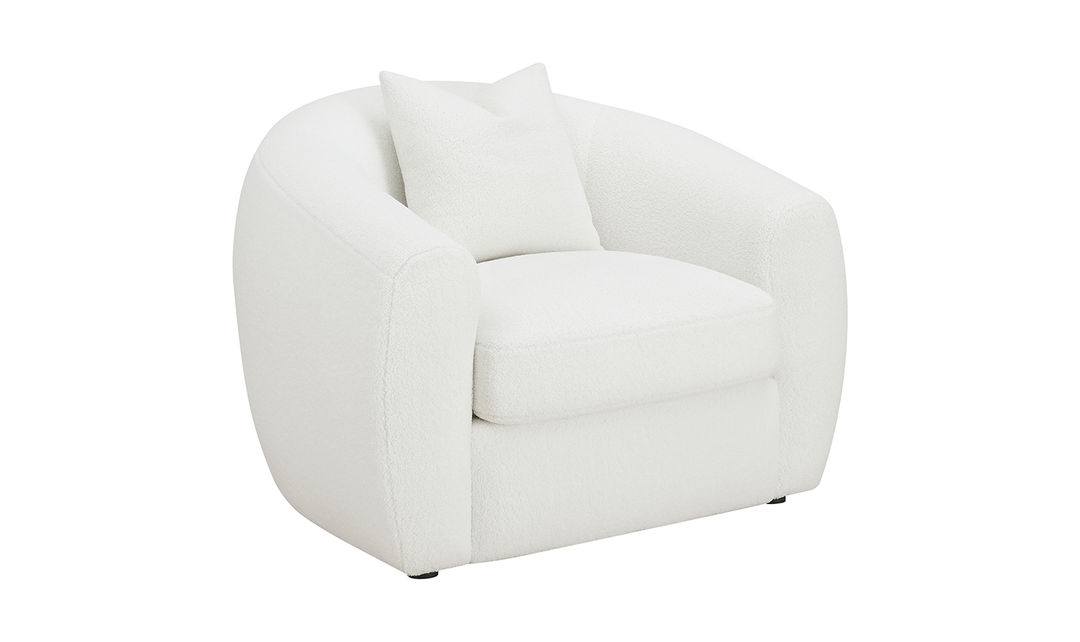 Isabella Boucle Upholstery Cushion Chair in White