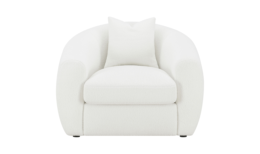 Isabella Boucle Upholstery Cushion Chair in White