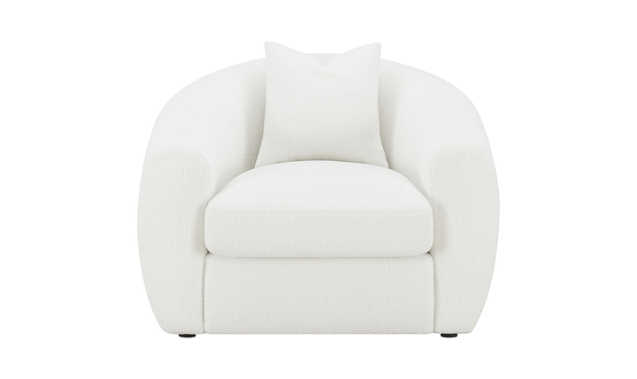 Isabella Boucle Upholstery Cushion Chair in White