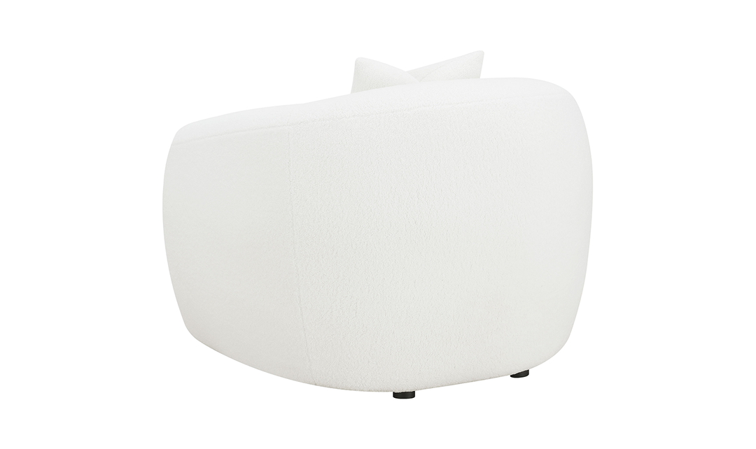 Isabella Boucle Upholstery Cushion Chair in White