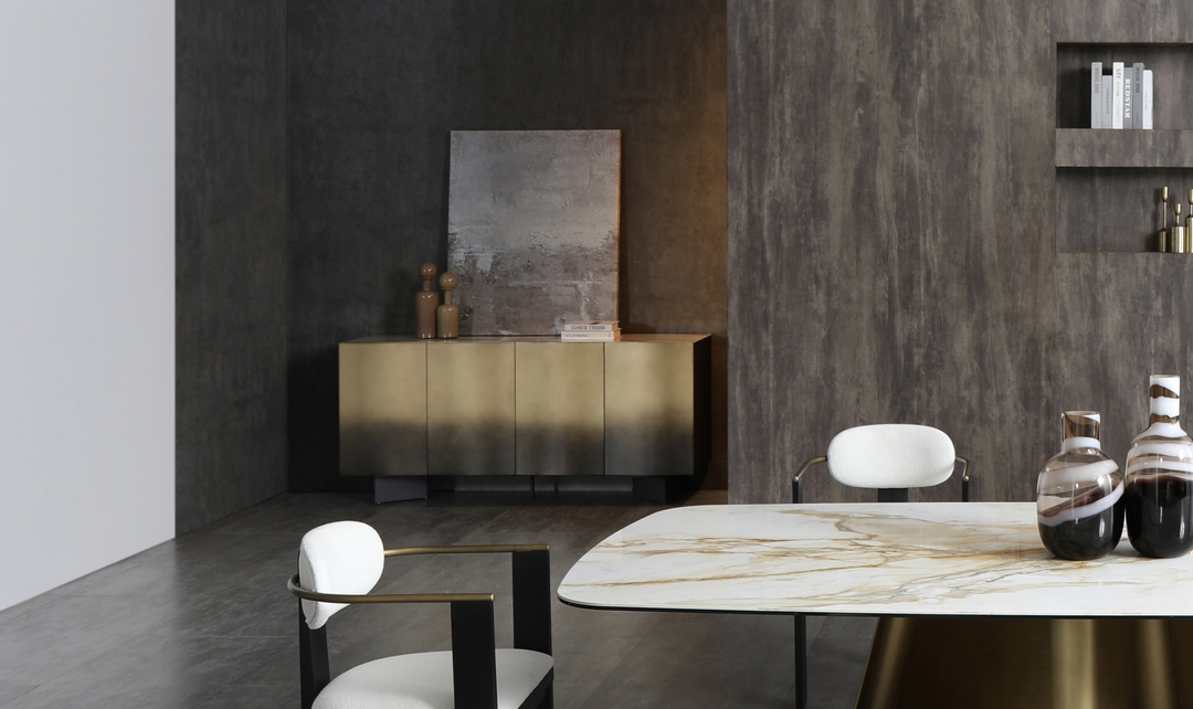 Jennifer Italia Bastione  Marble Inspired Top Contemporary Buffet