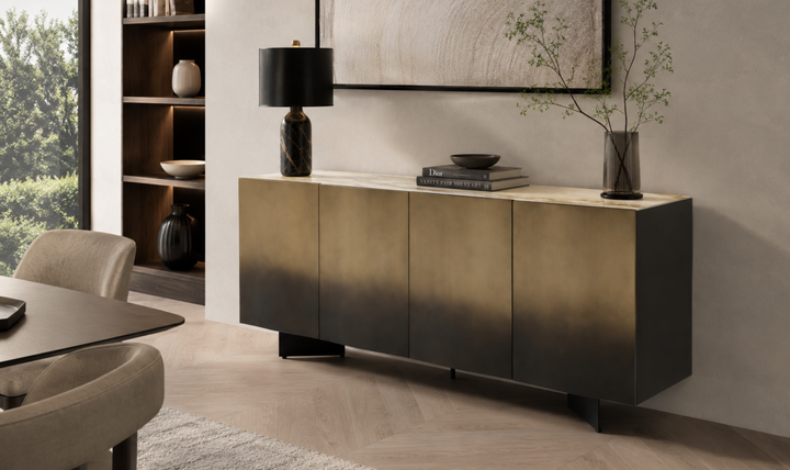 Jennifer Italia Bastione  Marble Inspired Top Contemporary Buffet