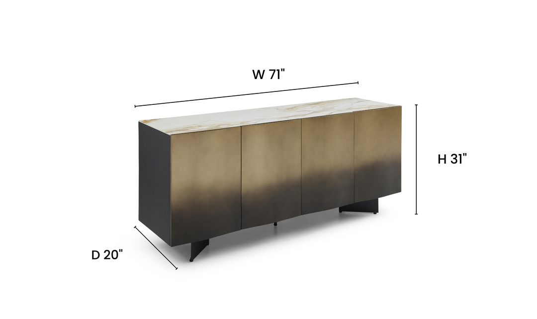 Jennifer Italia Bastione  Marble Inspired Top Contemporary Buffet