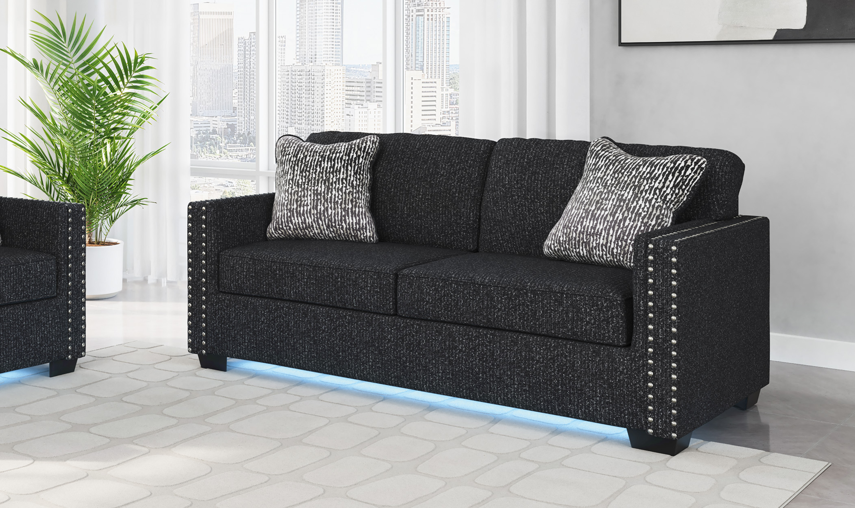 Modern Heritage Jasmine Peaks Fabric Sofa - Jennifer Furniture