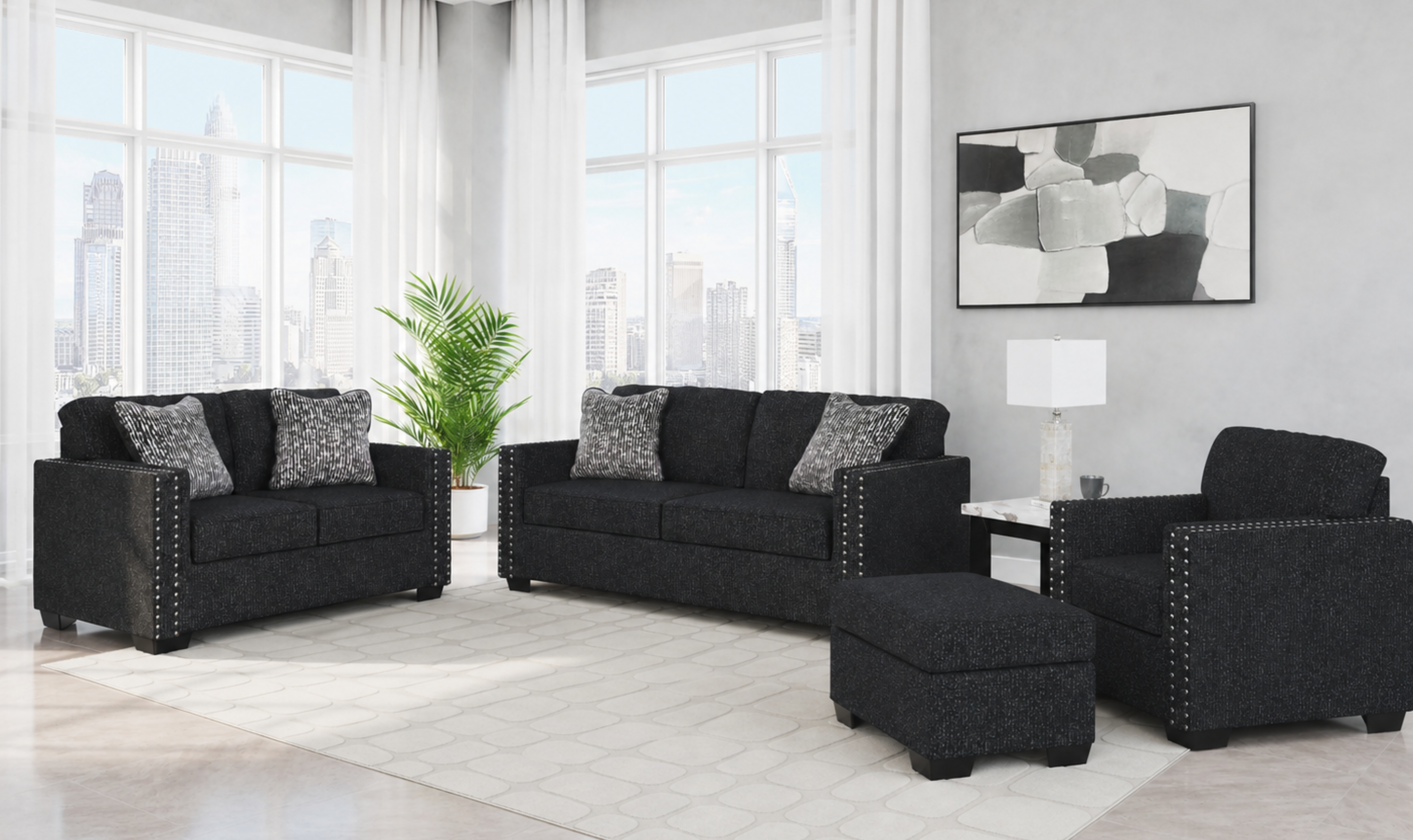 Modern Heritage Jasmine Peaks Living Room Set - Jennifer Furniture