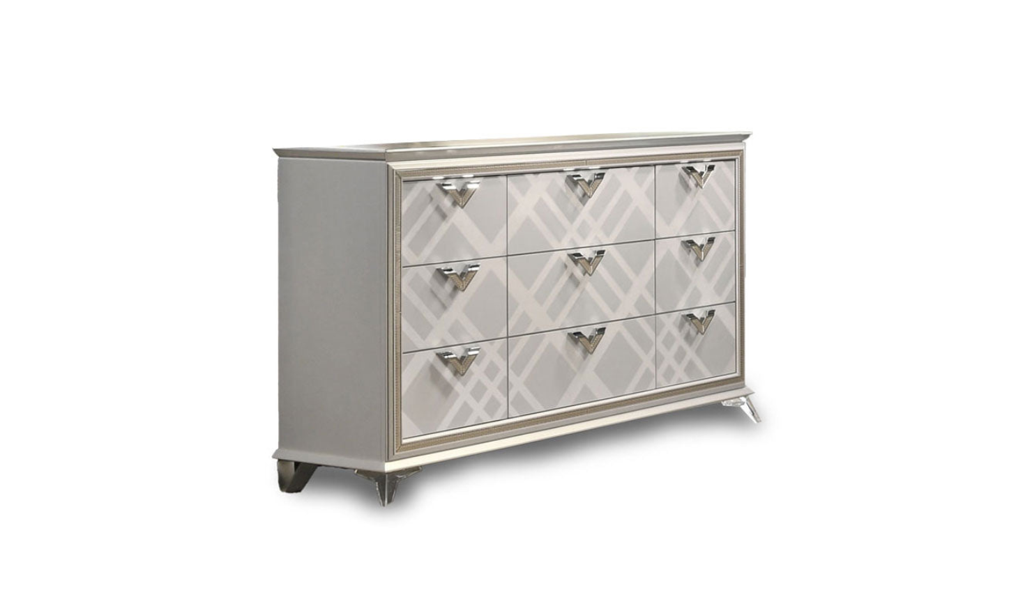 Jennifer Italia Brickfield Wooden Rectangular Gray 9 Drawer
