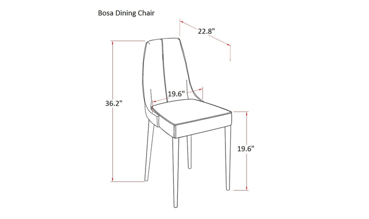 Jennifer Italia Diapo Leather Upholstered Dining Chair - Jennifer Furniture