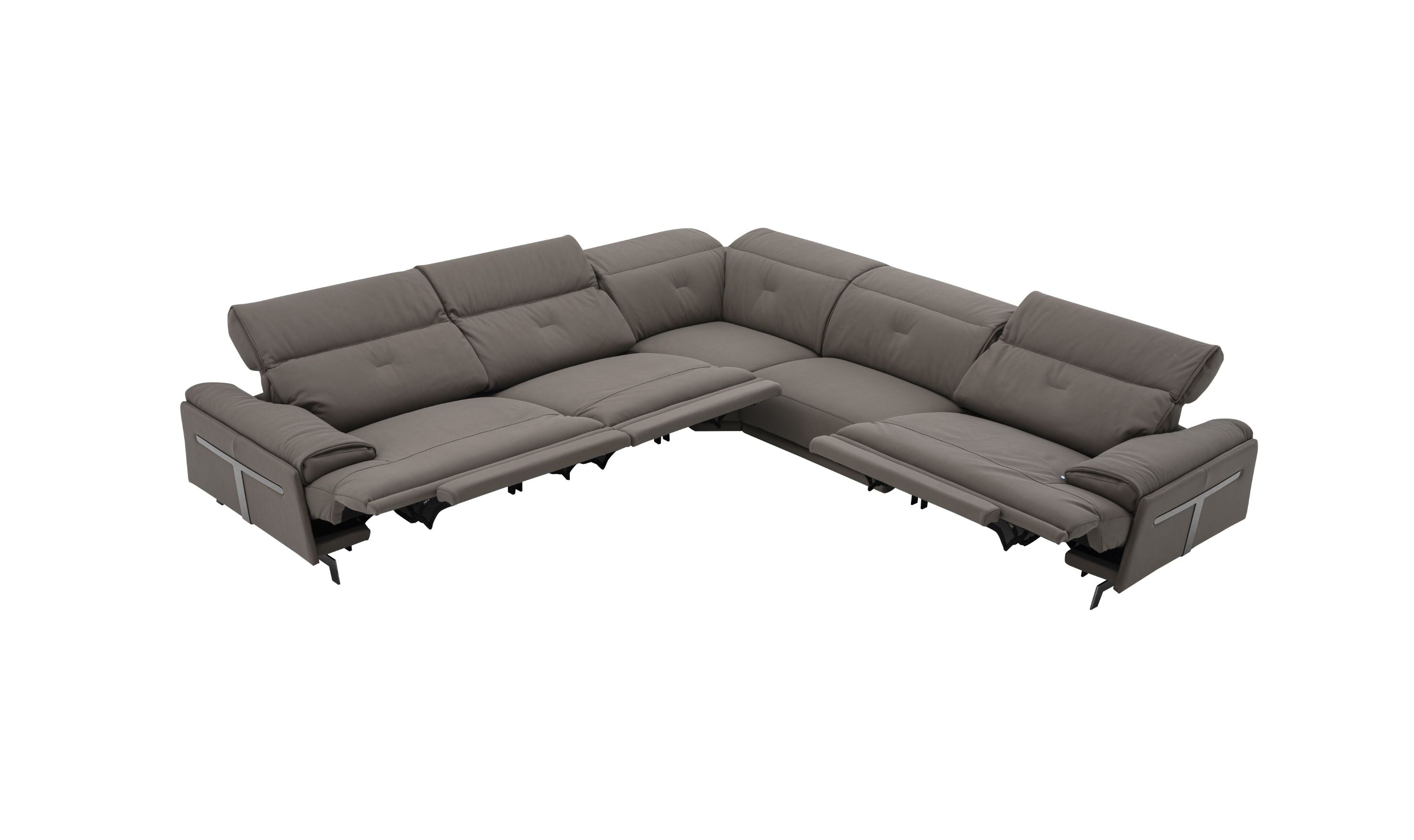 Jennifer Italia Dolce Vita 5 Piece Leather Power Reclining Sectional