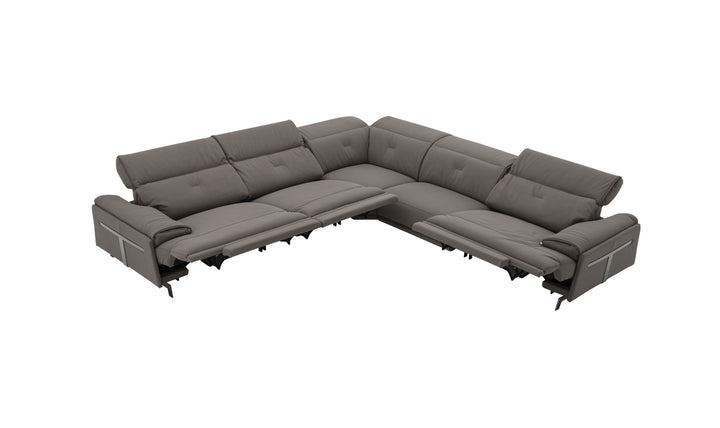 Jennifer Italia Dolce Vita 5 Piece Leather Power Reclining Sectional