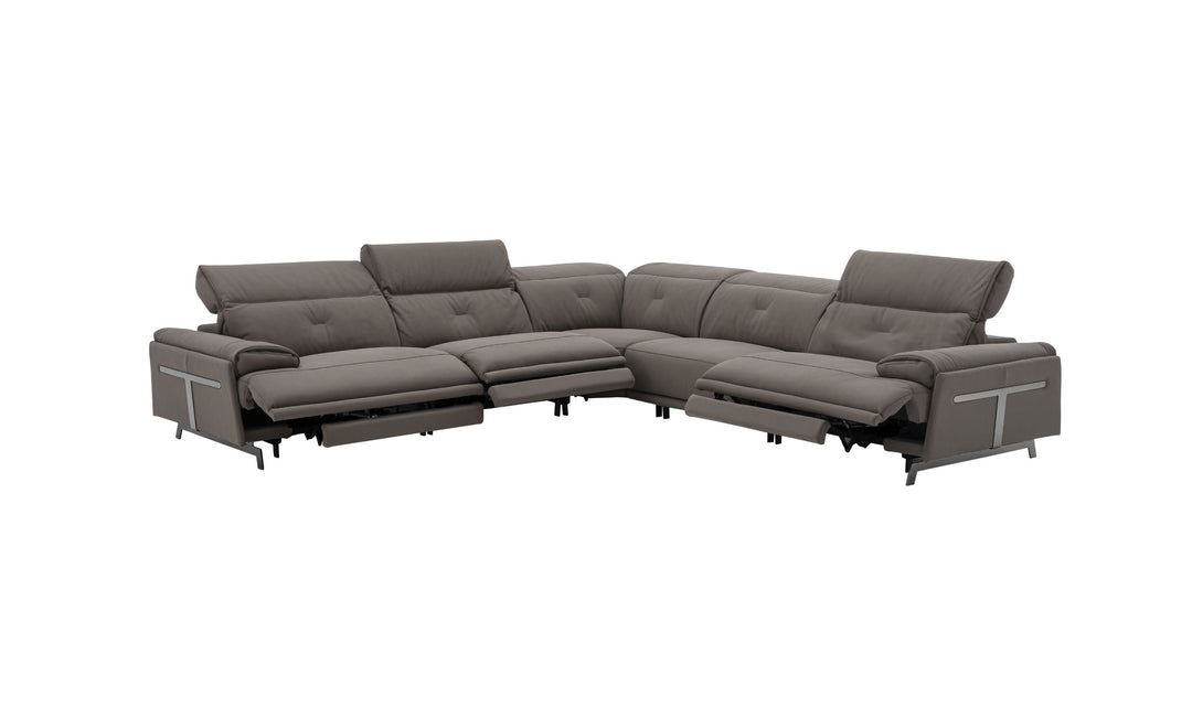 Jennifer Italia Dolce Vita 5 Piece Leather Power Reclining Sectional
