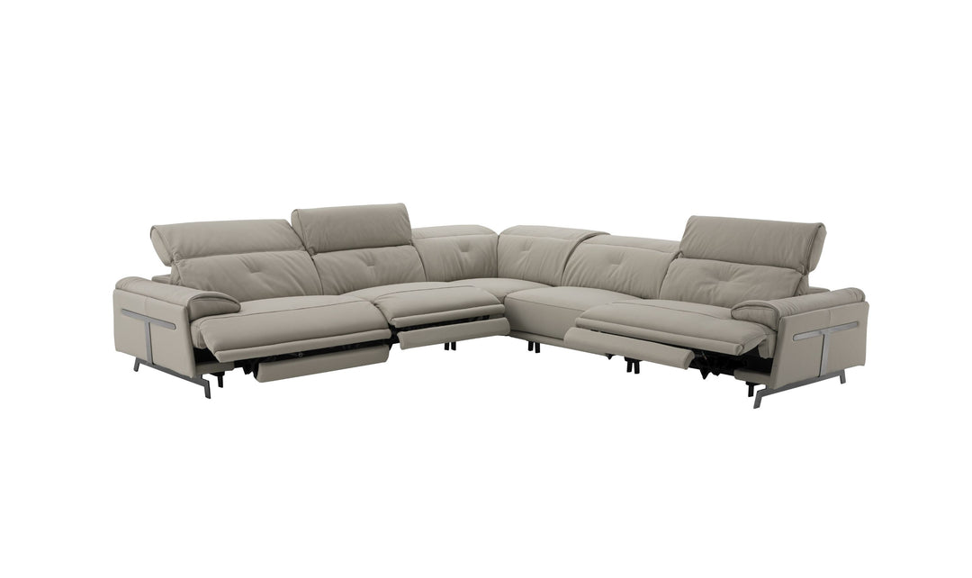 Jennifer Italia Dolce Vita 5 Piece Leather Power Reclining Sectional