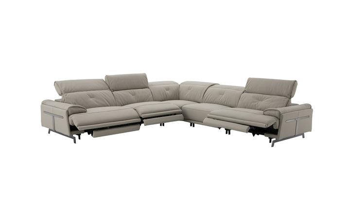 Jennifer Italia Dolce Vita 5 Piece Leather Power Reclining Sectional