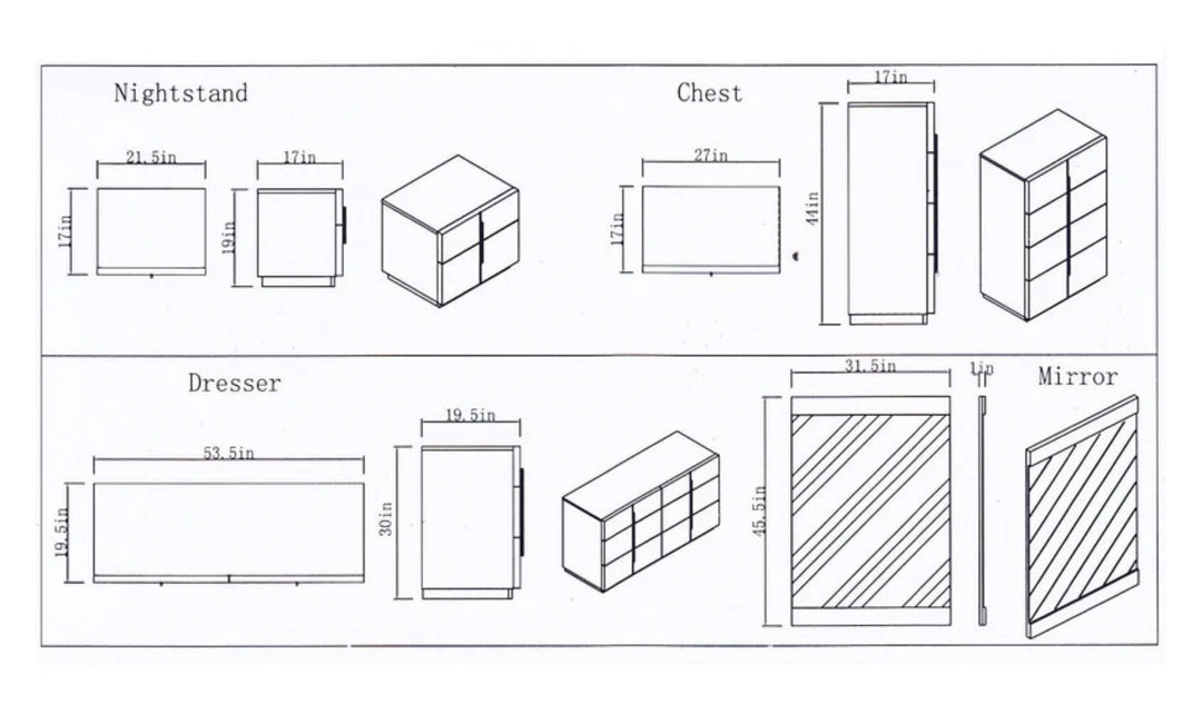 Jennifer Italia Ellica 6 Drawers Wooden Dresser In White