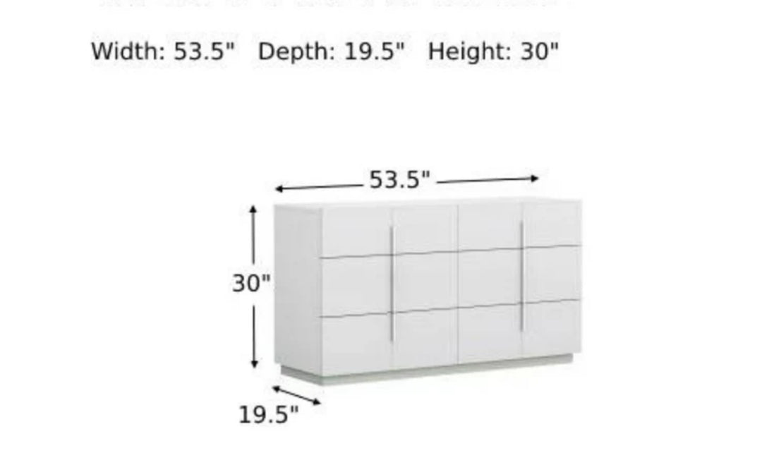 Jennifer Italia Ellica 6 Drawers Wooden Dresser In White