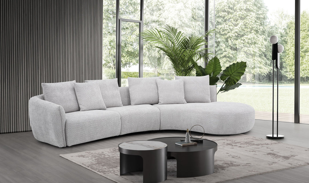 Jennifer Italia Hamilton Contemporary Fabric Sectional with Curved Chaise