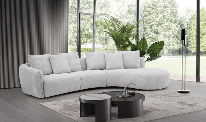 Jennifer Italia Hamilton Contemporary Fabric Sectional with Curved Chaise