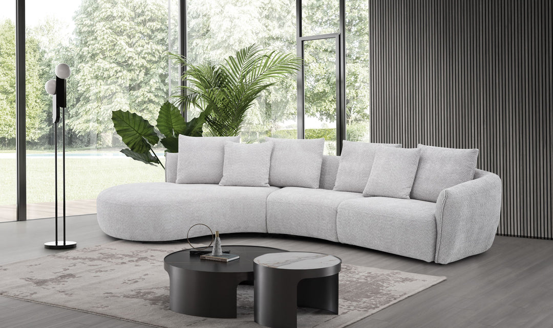 Jennifer Italia Hamilton Contemporary Fabric Sectional with Curved Chaise
