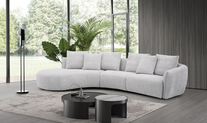 Jennifer Italia Hamilton Contemporary Fabric Sectional with Curved Chaise