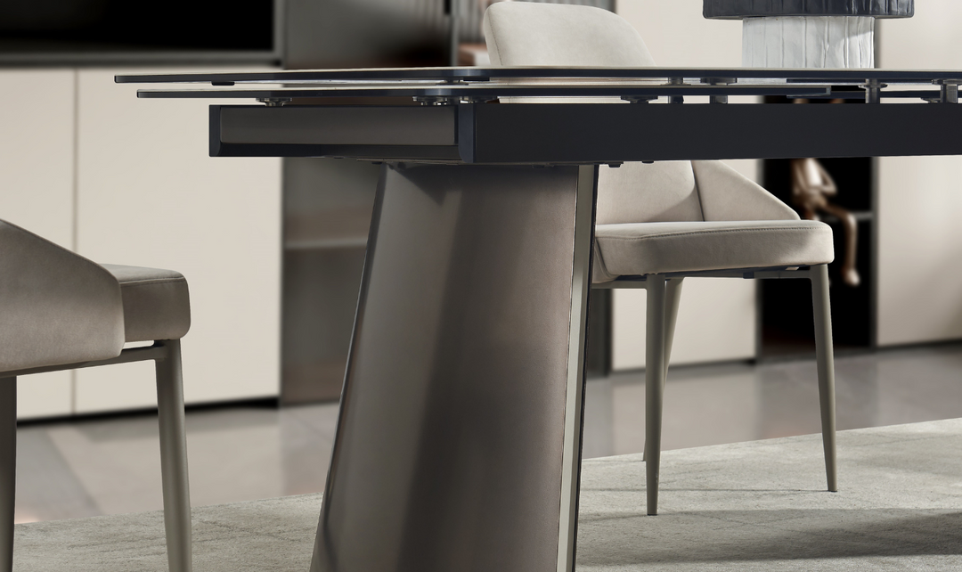 Jennifer Italia Kora 2 Lead Extendable Dining Table Set in  Metal Base