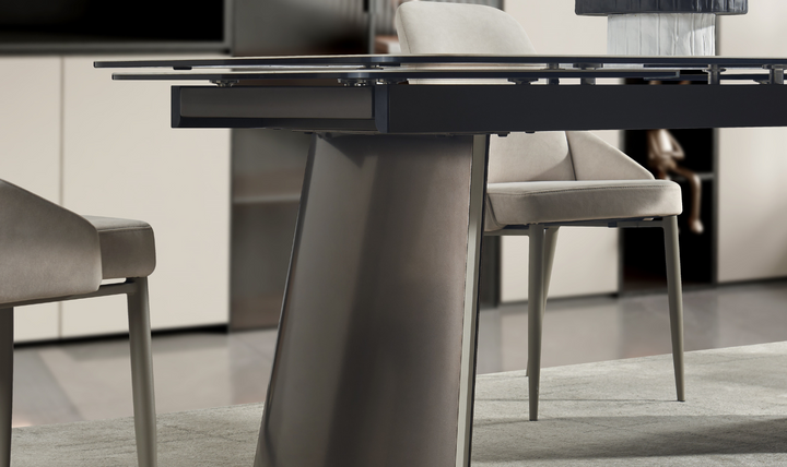 Jennifer Italia Kora 2 Lead Extendable Dining Table Set in  Metal Base