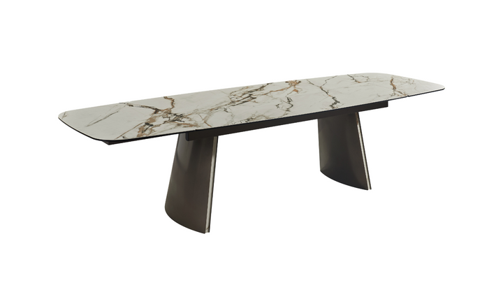 Jennifer Italia Kora 2 Lead Extendable Dining Table Set in  Metal Base