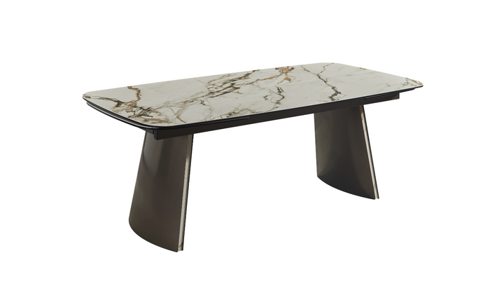 Jennifer Italia Kora 2 Lead Extendable Dining Table Set in  Metal Base