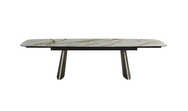 Jennifer Italia Kora 2 Lead Extendable Dining Table Set in  Metal Base