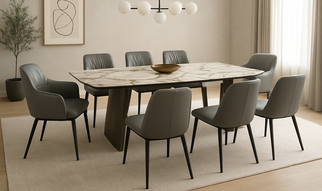 Jennifer Italia Kora 2 Lead Extendable Dining Table Set in Metal Base-jennifer furniture
