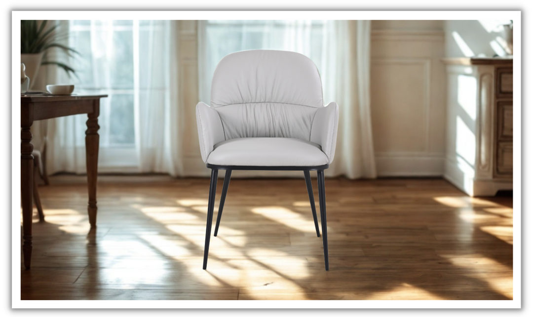 Jennifer Italia Kora Leather Chair With Metal Legs-jennifer furniture