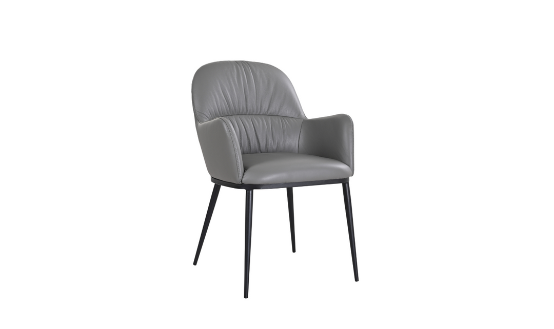 Jennifer Italia Kora Leather Chair With Metal Legs