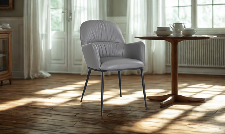 Jennifer Italia Kora Leather Chair With Metal Legs-jennifer furniture