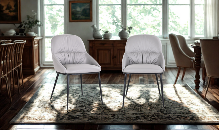 Jennifer Italia Kora Leather Chair With Metal Legs-jennifer furniture