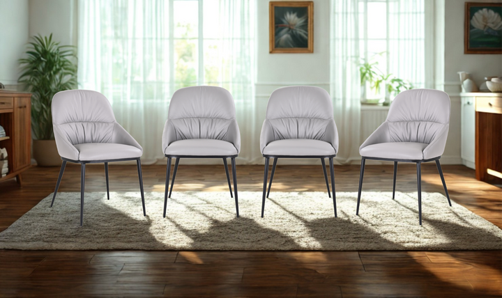 Jennifer Italia Kora Leather Chair With Metal Legs-jennifer furniture